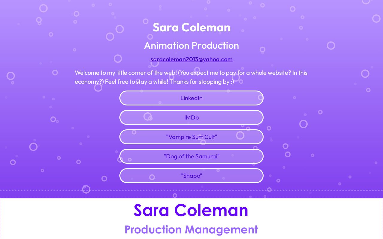 Sara Coleman Animation Production